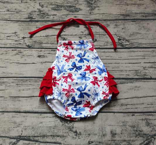 SS0382 bow girl western romper 202502 sibling preorder