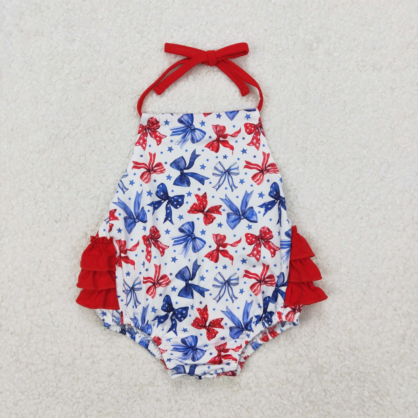 SR2591 4th July girl  romper 202503 RTS  sibling