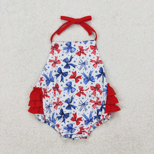 SR2591 4th July girl  romper 202503 RTS  sibling