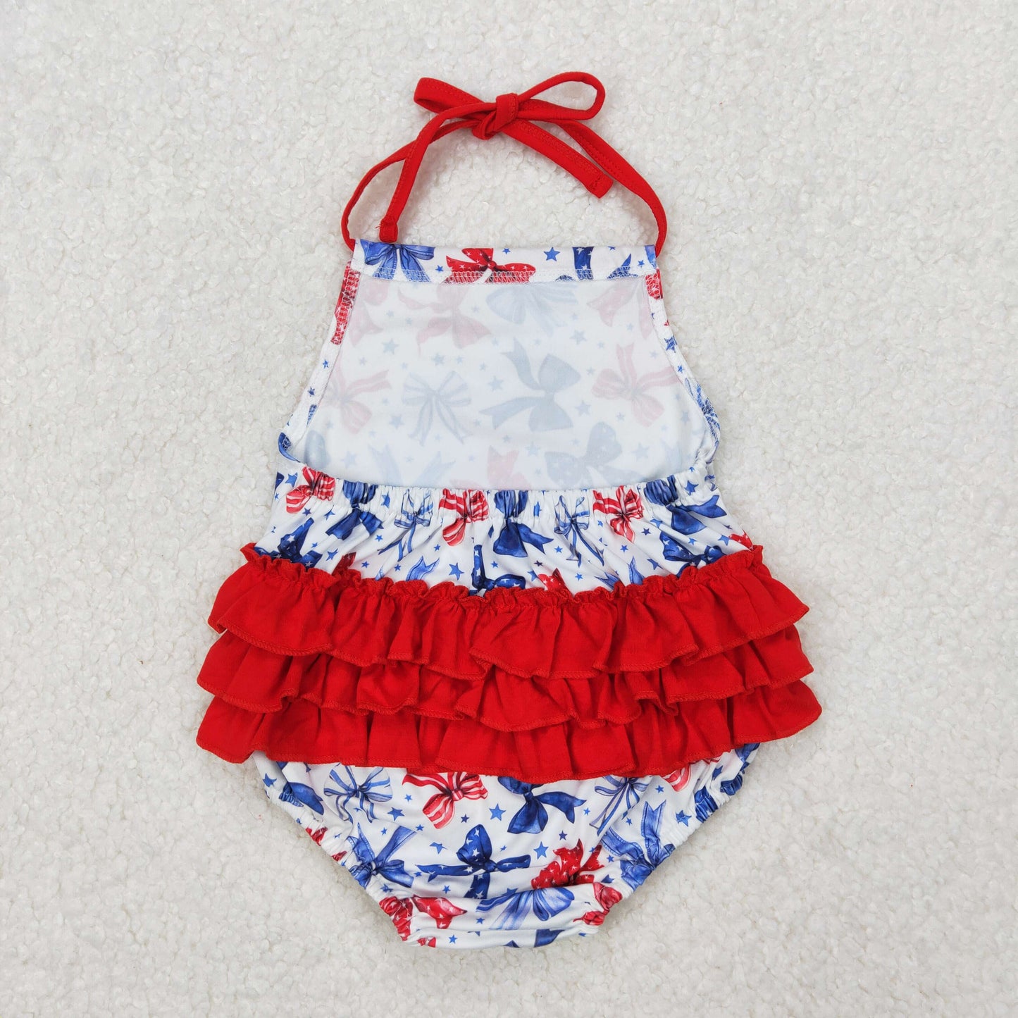 SR2591 4th July girl  romper 202503 RTS  sibling