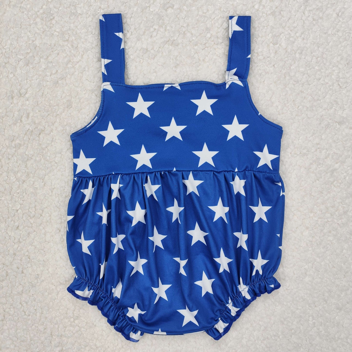 SR2607 bow star 4th July American girl romper 202502 RTS sibling