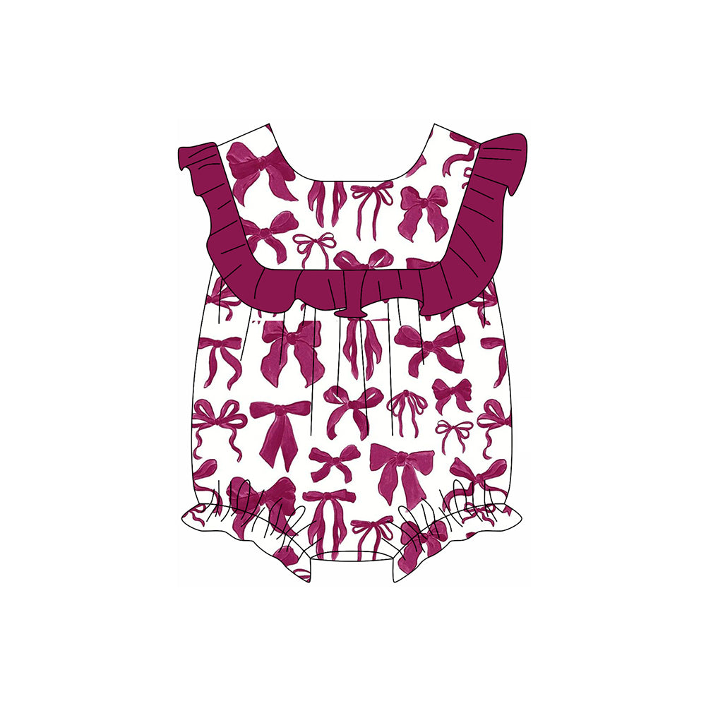 SR2647 purple bow western girl romper 202501 preorder sibling