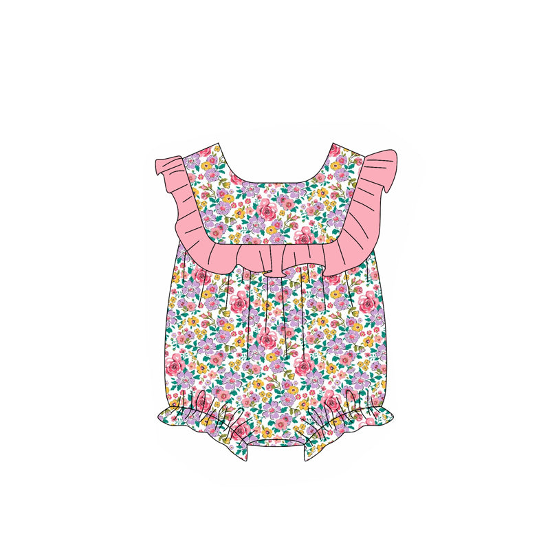 SR2649 flowers bow western girl romper 202501 preorder sibling