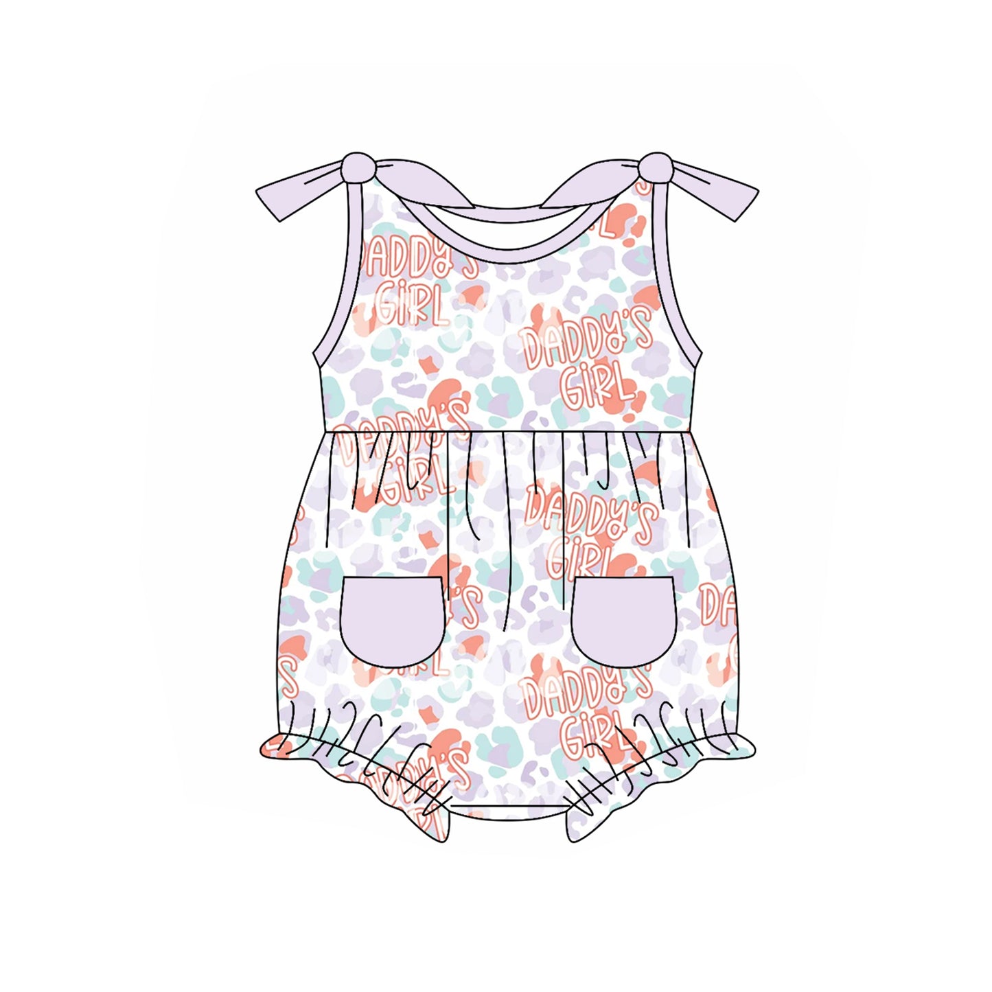 SR2653 daddly's girl western girl romper 202501 preorder sibling