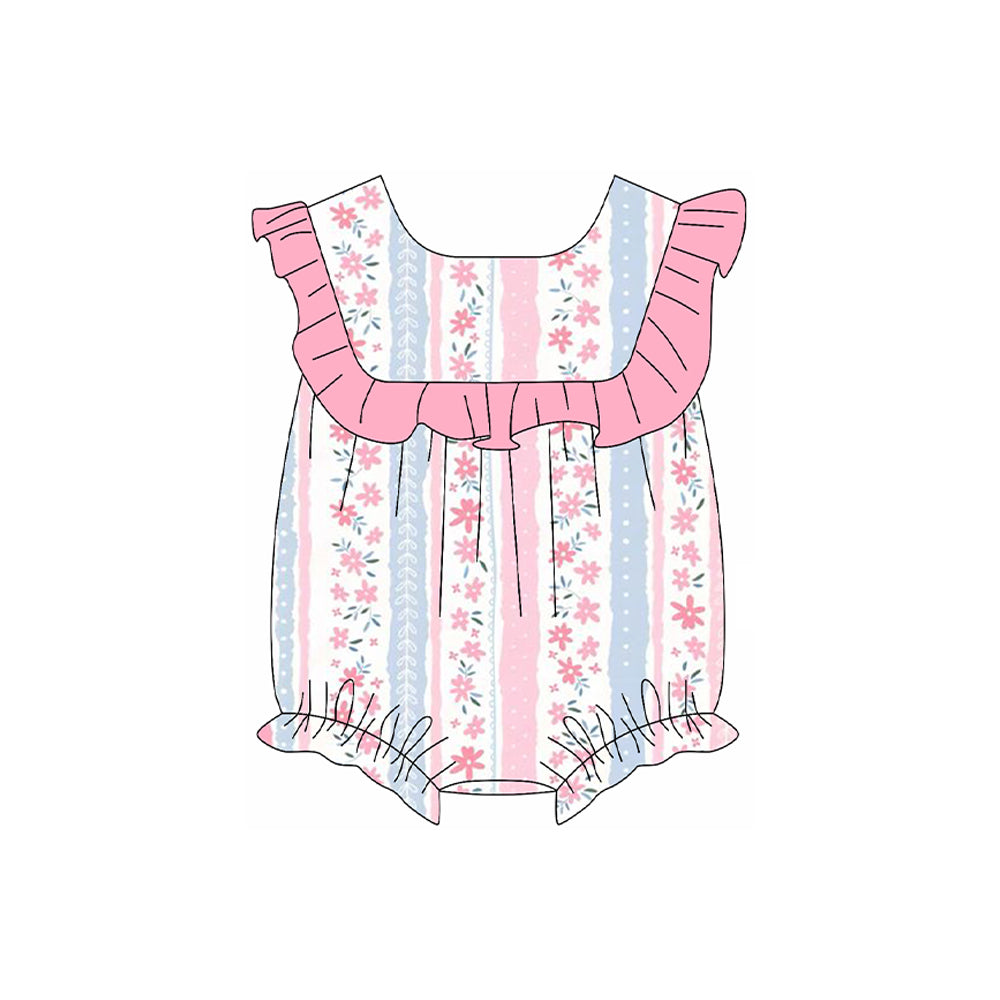 SR2654 bow flowers girl romper 202501 preorder sibling