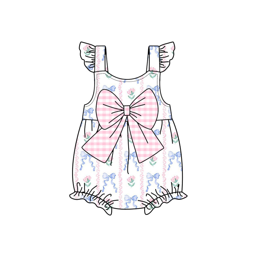 SR2661 bow flowers girl romper 202501 preorder sibling