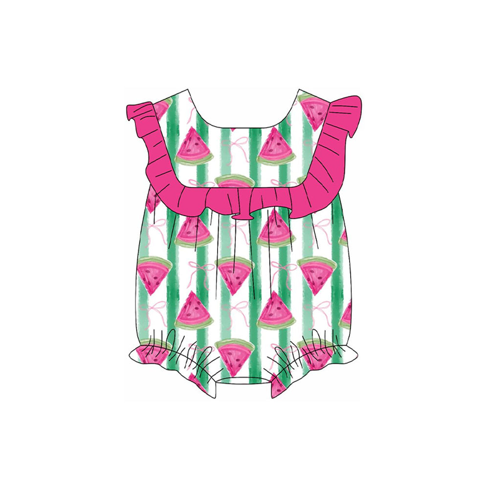 SR2668 watermelon western girl summer romper 202501 preorder