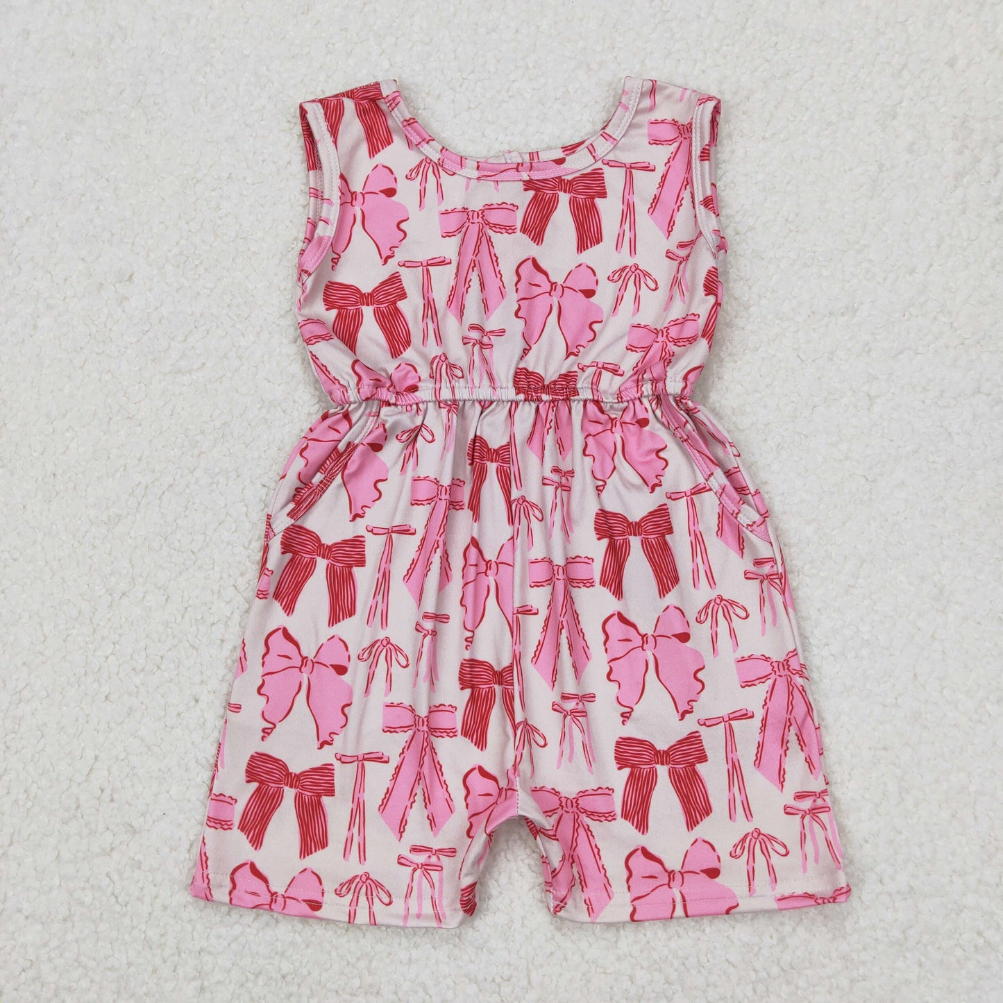 SR2670 bow short sleeves girl overall jumpsuit 202503 RTS
