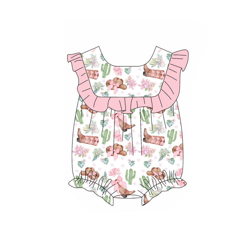 SR2679 western flowers girl summer romper 202502 preorder