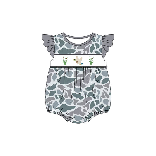 SR2684  duck camo western  girl summer romper 202502 preorder