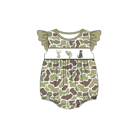 SR2686  deer fish dog  camo western  girl summer romper 202502 preorder