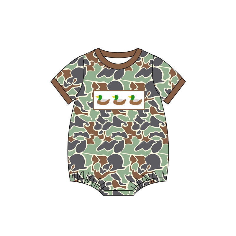 SR2689 duck camo western boy summer romper 202502 preorder