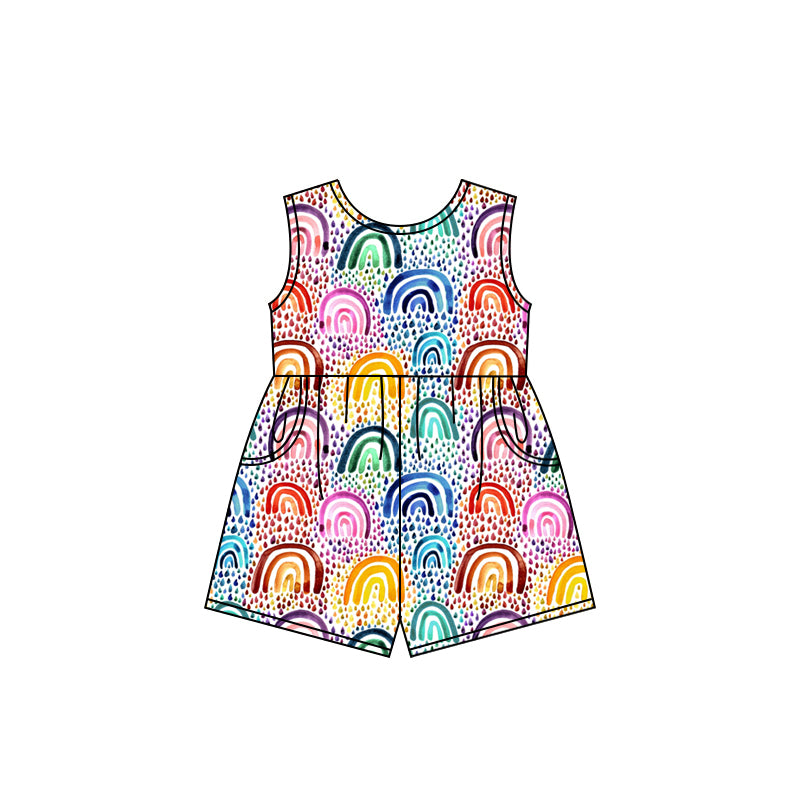 SR2696 rainbow bow girl jumpsuit overall 202502 preorder