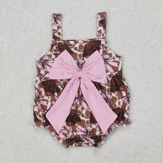 SR2697  bow cow western girl summer romper 202503 RTS