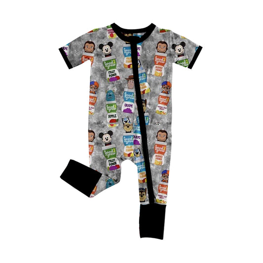 SR2701 cartoon western boy summer romper 202502 preorder