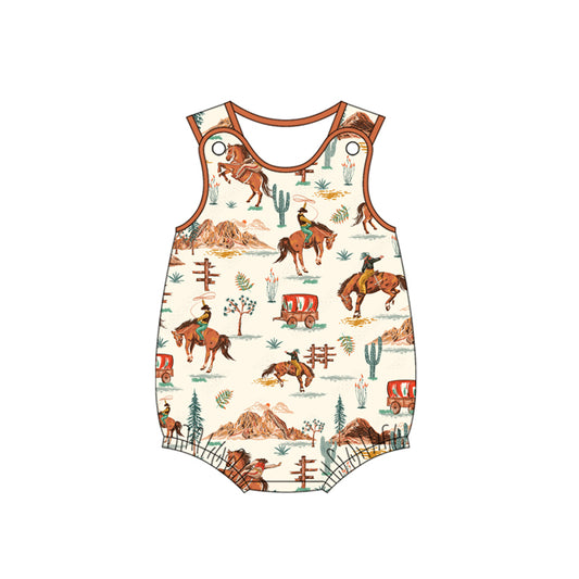 SR2745 preorder cowboy horse boy romper 202502