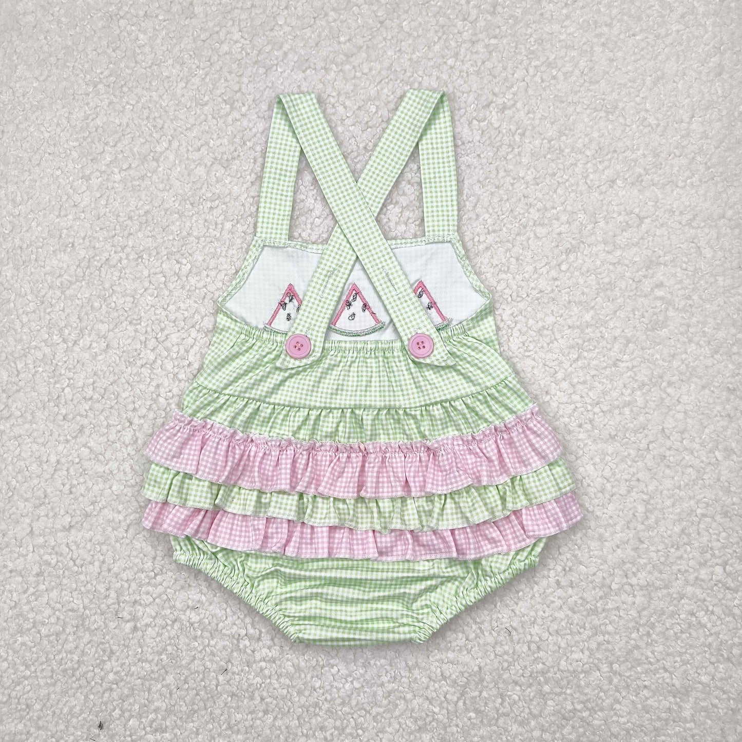 SR2764 Embroidery watermelon RTS girl romper 202504 RTS