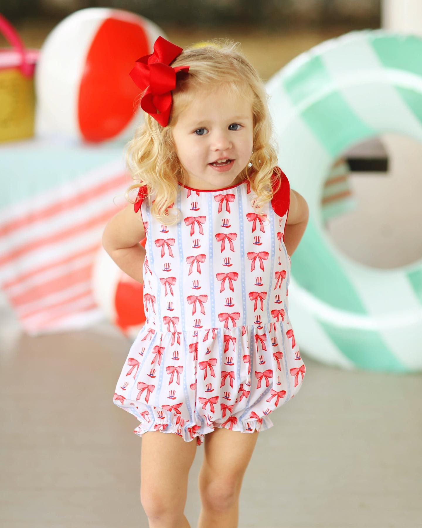 SR2765 bow  girl romper 202504 RTS