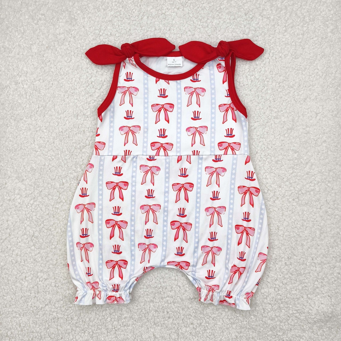 SR2765 bow  girl romper 202504 RTS