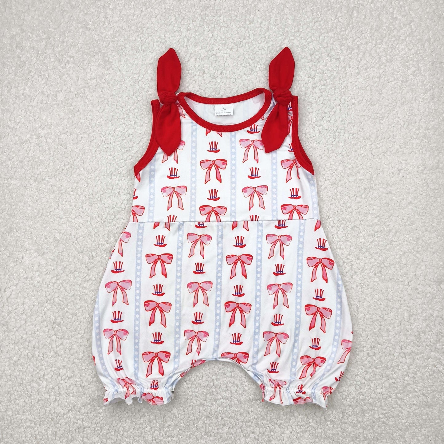 SR2765 bow  girl romper 202504 RTS