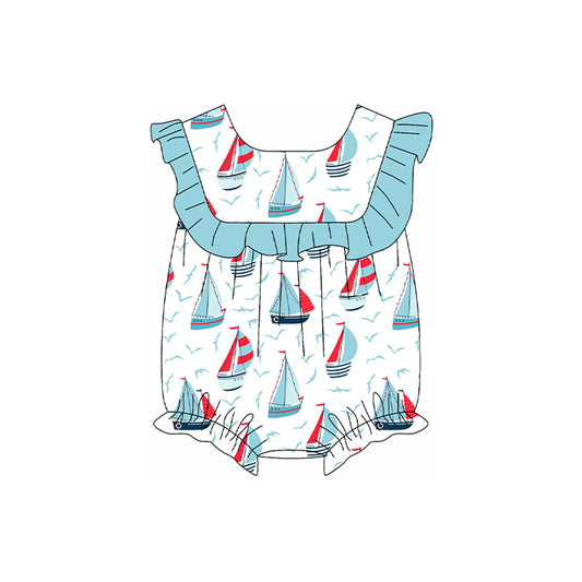 SR2773 sail boat western kids  romper 202502 preorder)