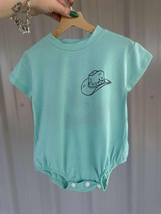 SR2822  hat western  girl summer romper 202502 preorder