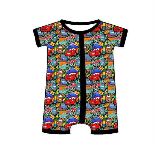 SR2824 car cartoon western  girl summer romper 202502 preorder