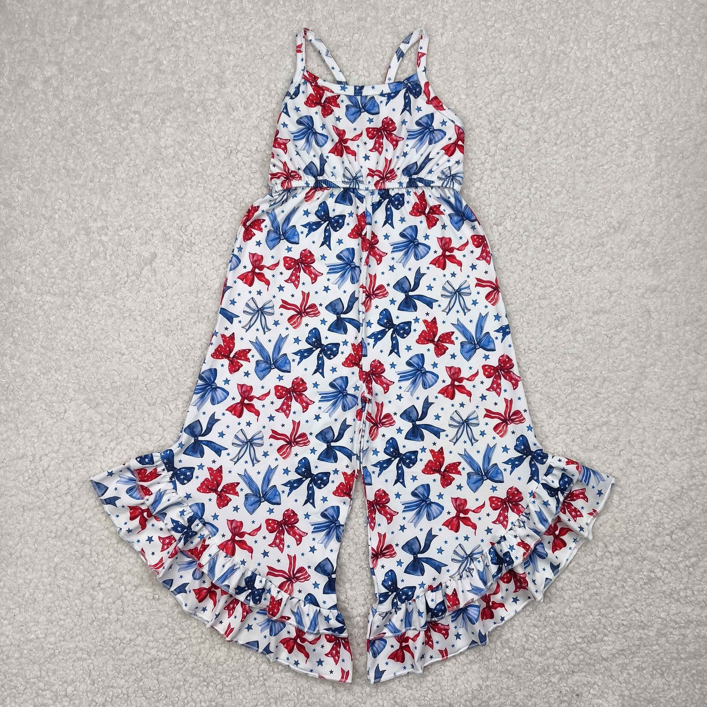 SR2865 4TH july bow girl jumpsuit overall 202504 RTS