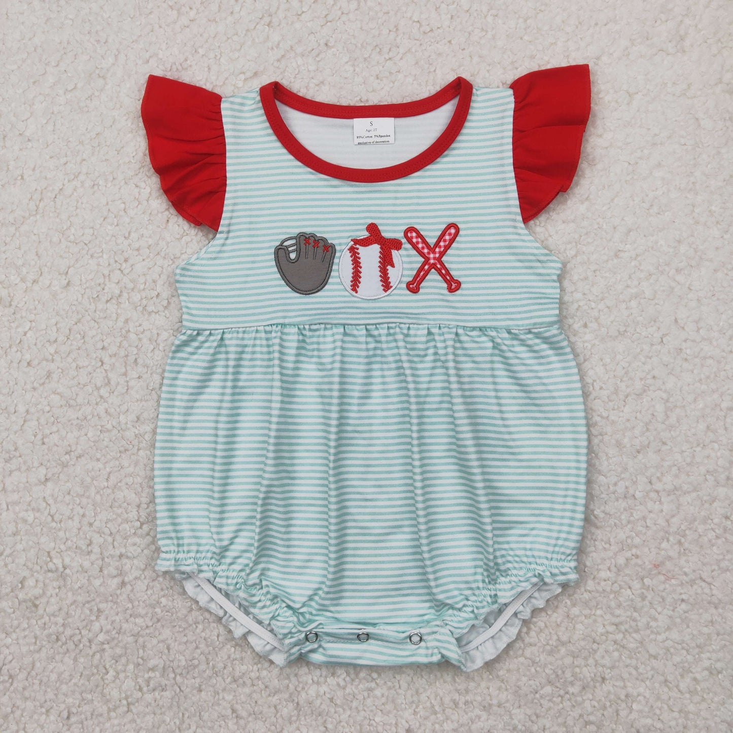 SR2892 embroidery 4th july girl summer romper 202504 RTS