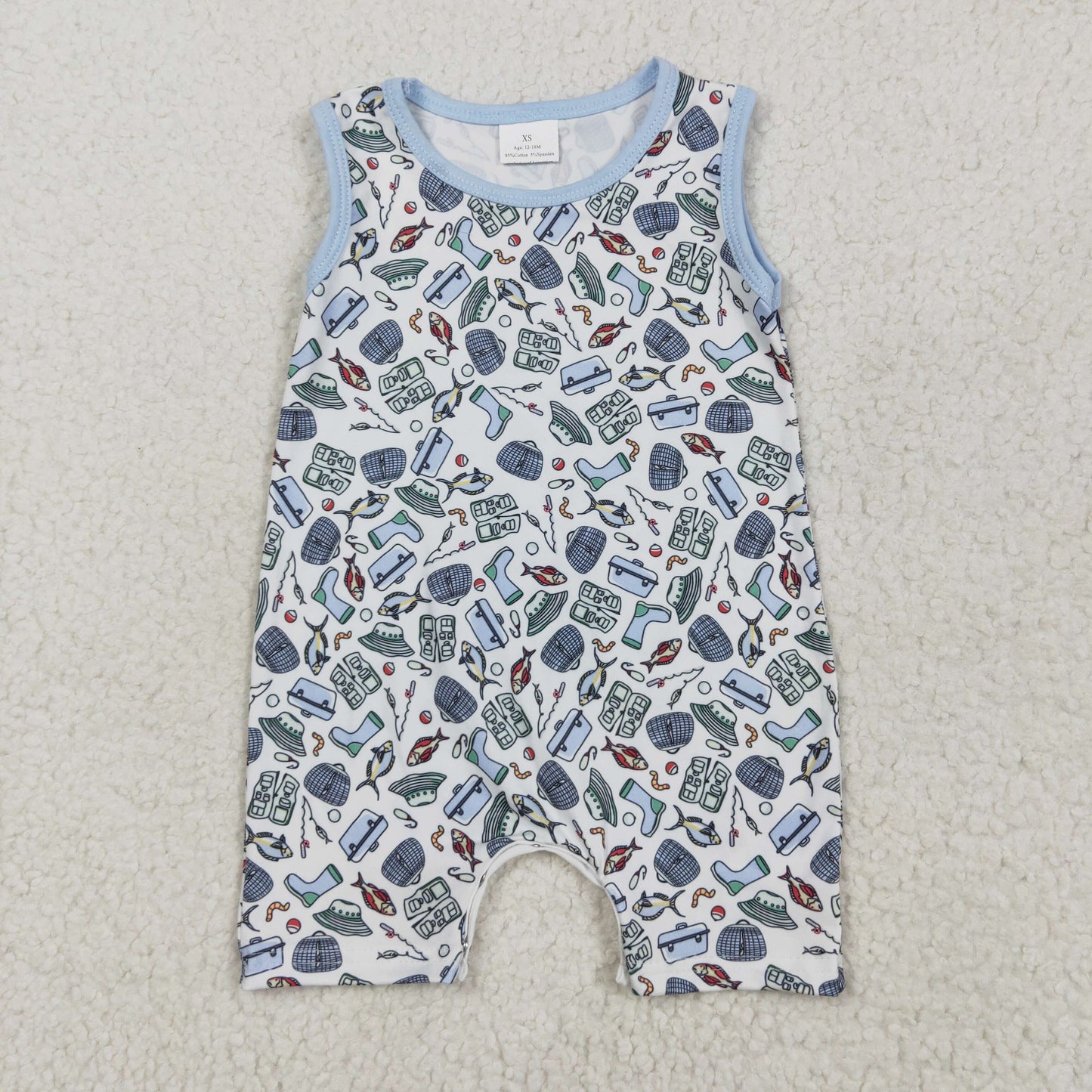 SR2900  fish western boy summer romper 202505 rts