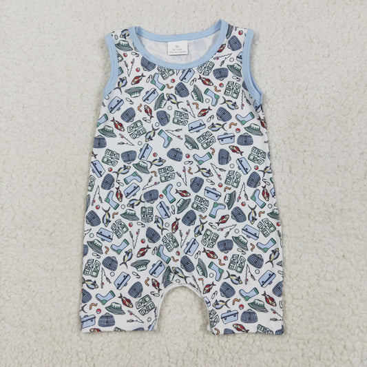 SR2900  fish western boy summer romper 202505 rts