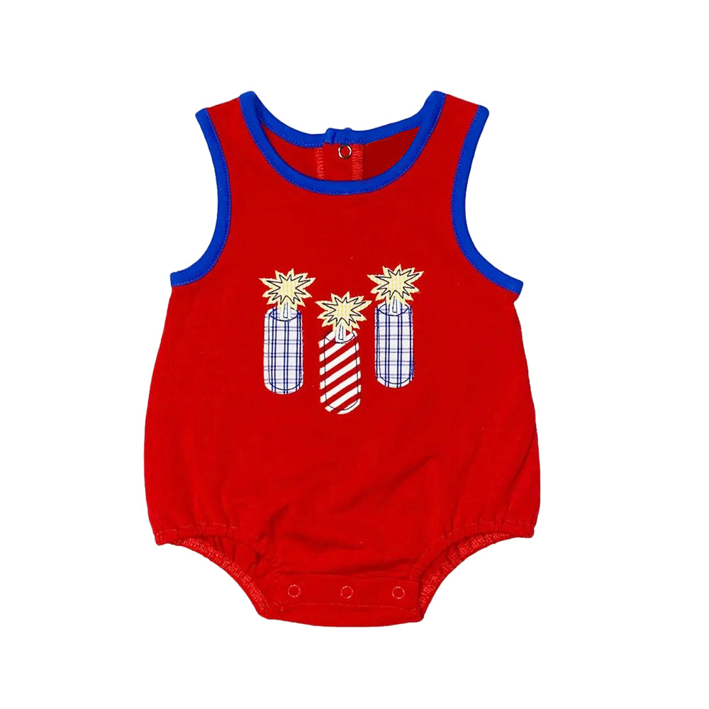 SR2901 4th July western boy summer romper 202502 preorder