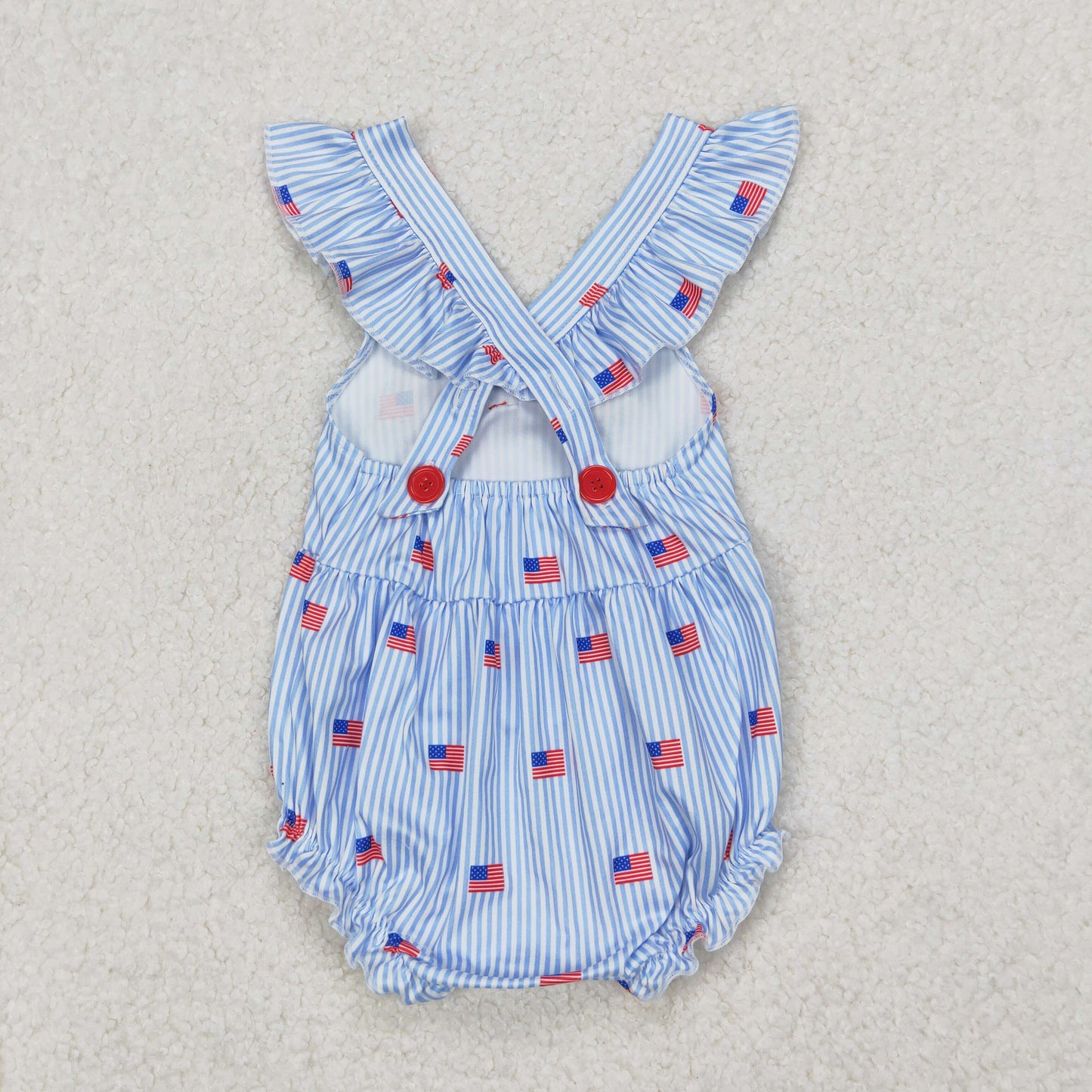 SR2921 bow 4th july western girl summer romper 202503 RTS