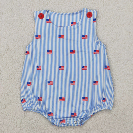 SR2922 bow 4th july western boy summer romper 202503 RTS