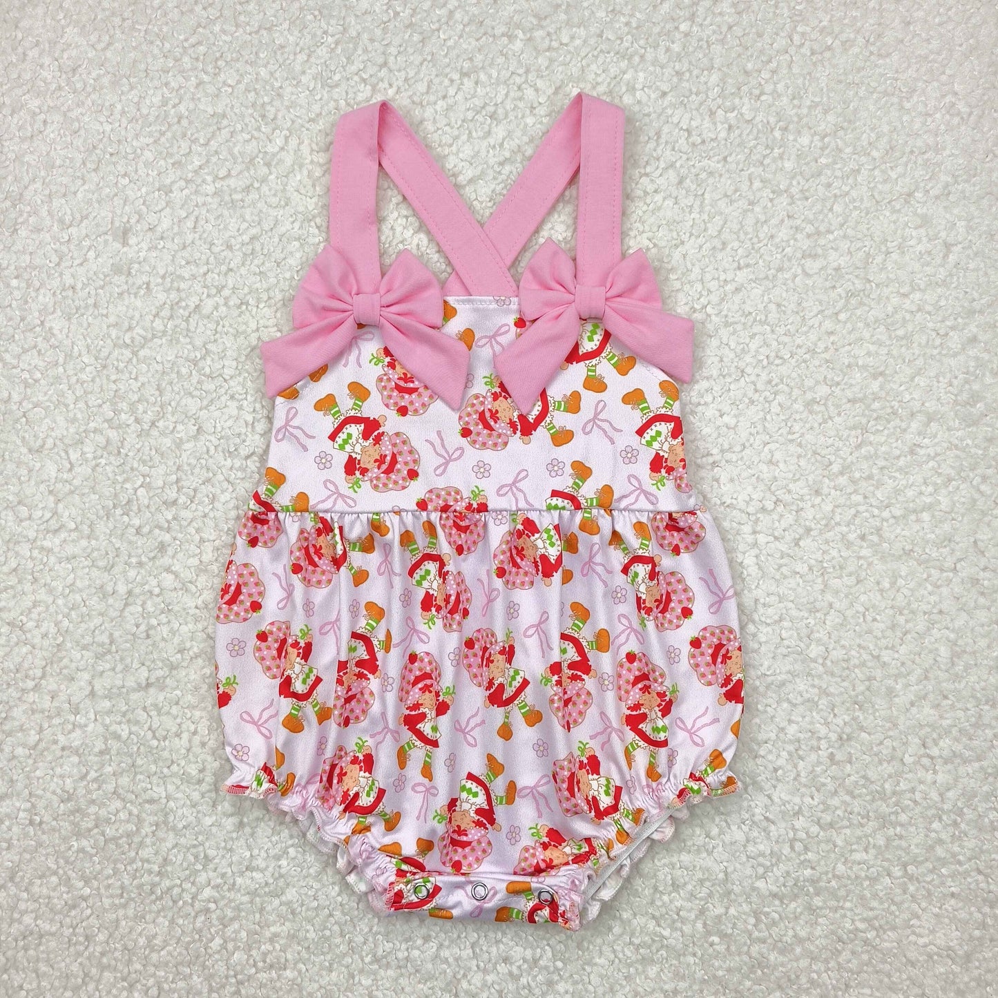 SR2933 strawberry princess girl summer romper 202504 RTS