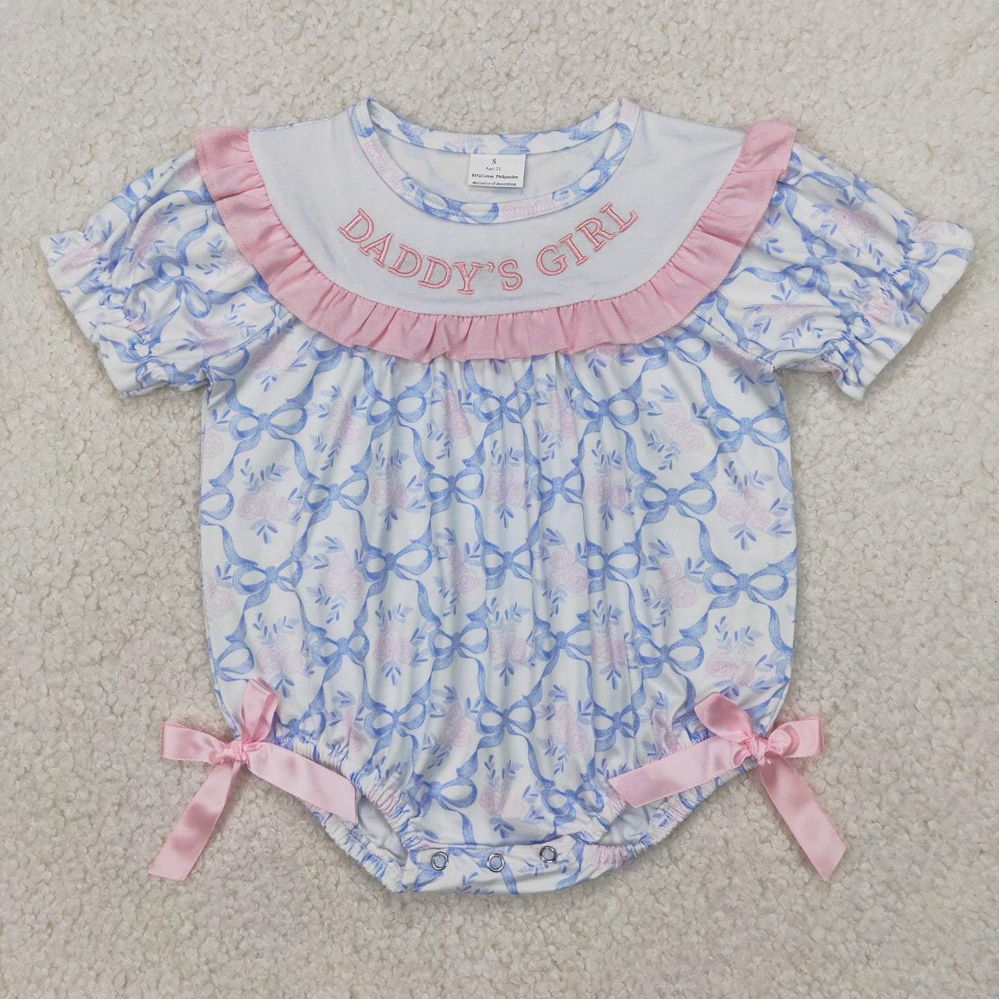 SR2944 embroidery daddy's girl western girl summer romper 202504 RTS