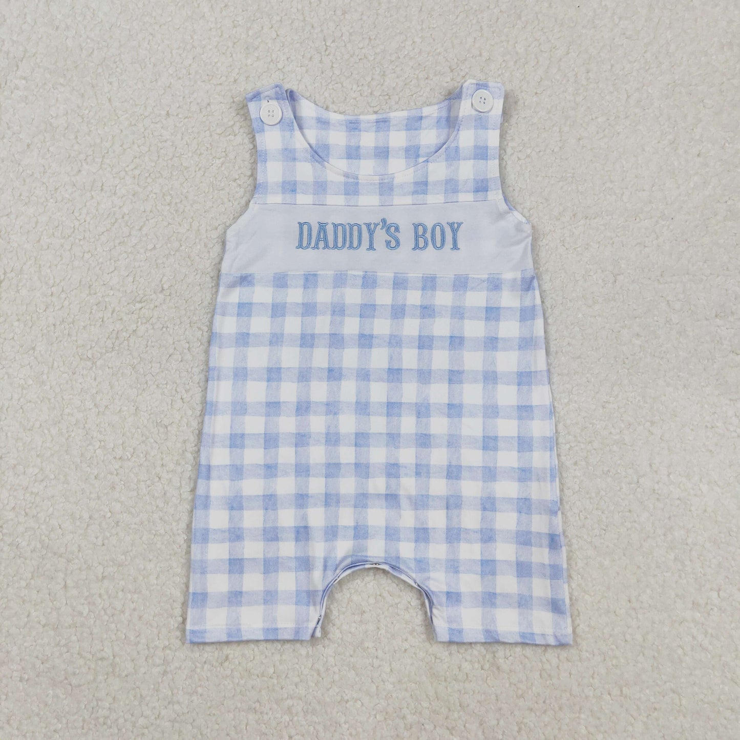 SR2945 embroidery daddy’s boy girl summer romper 202509 RTS