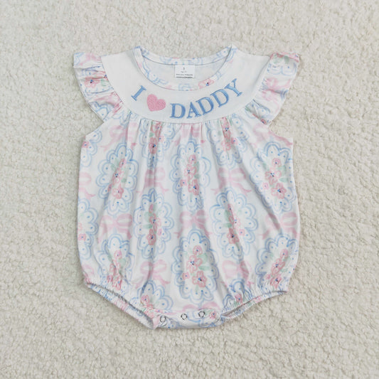 SR2946 embroidery love dad western girl summer romper 202504 RTS