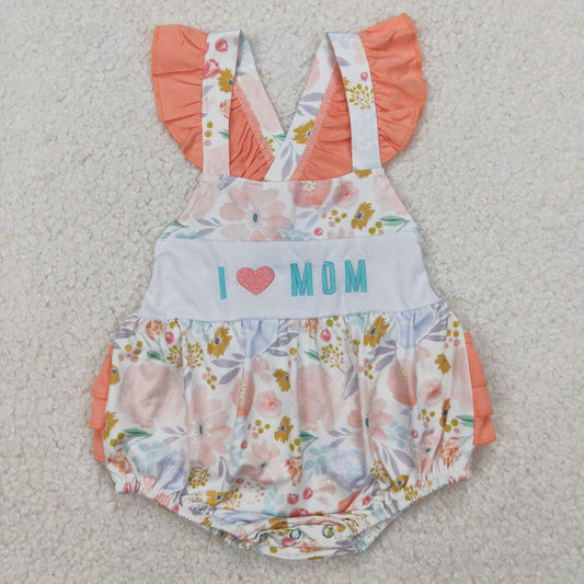 SR2948 I LOVE MOM Embroidery western girl summer romper 202503 RTS