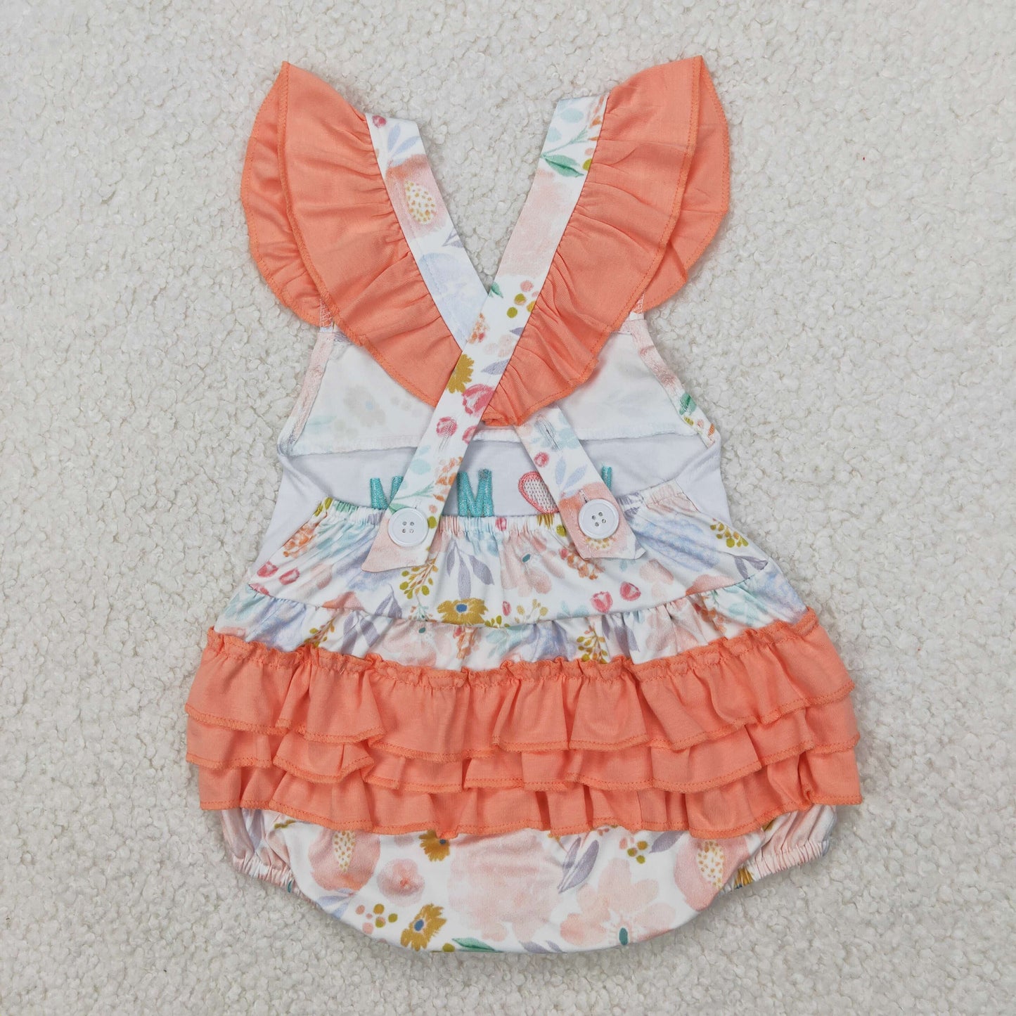 SR2948 I LOVE MOM Embroidery western girl summer romper 202503 RTS