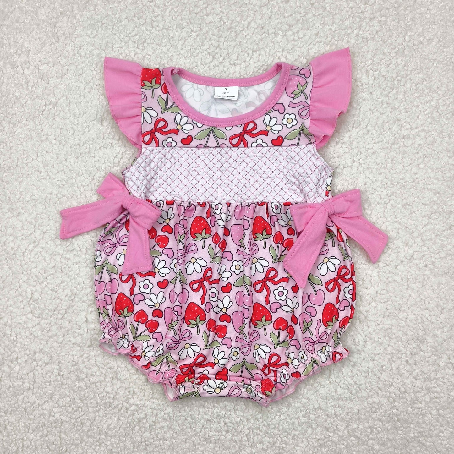 SR2953 embroidery western 4th july girl summer romper 202504 RTS