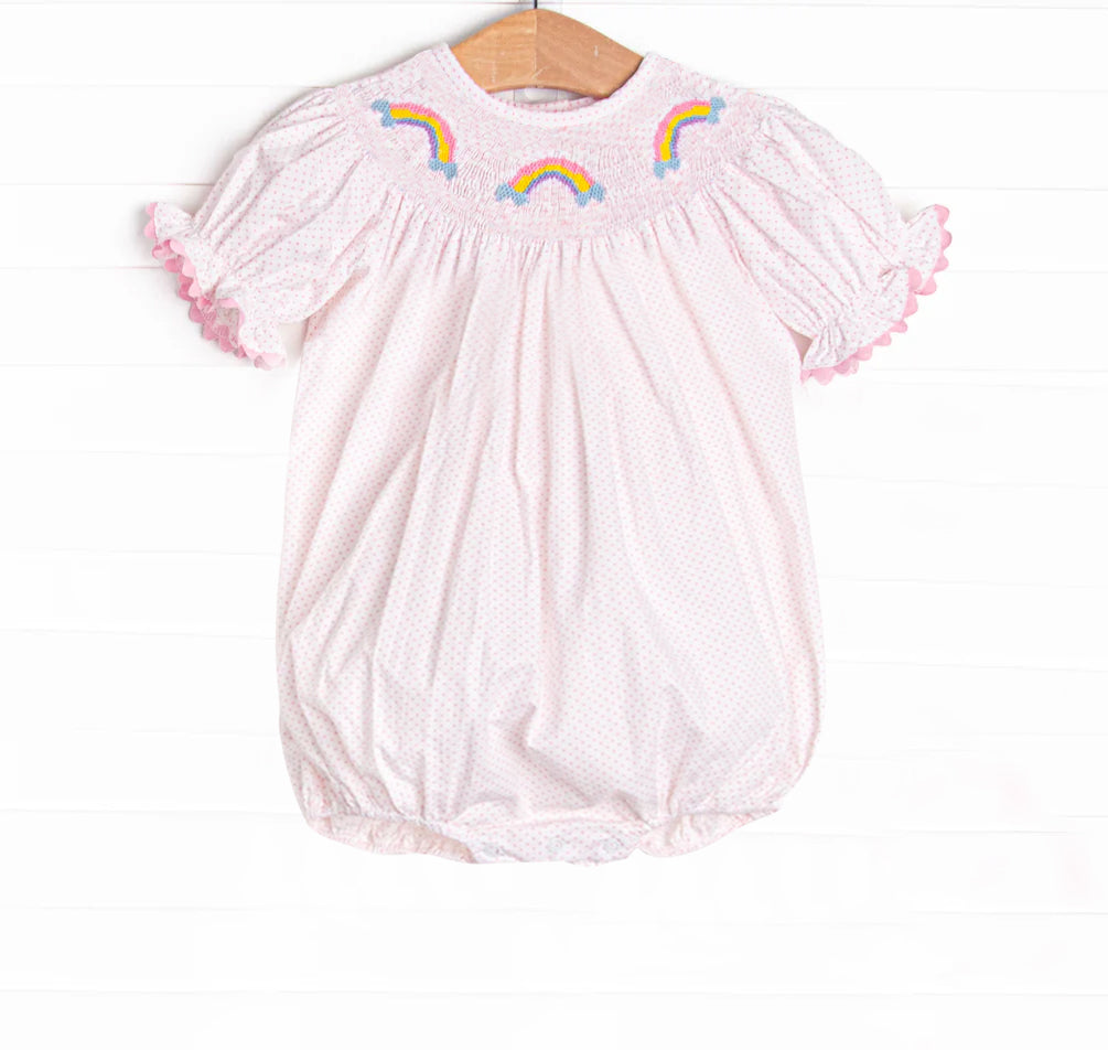 LR2180 smocked rainbow girl romper 202503 preorders