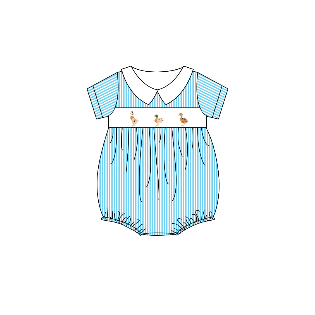 SR2992 smocked duck girl romper 202503 preorders