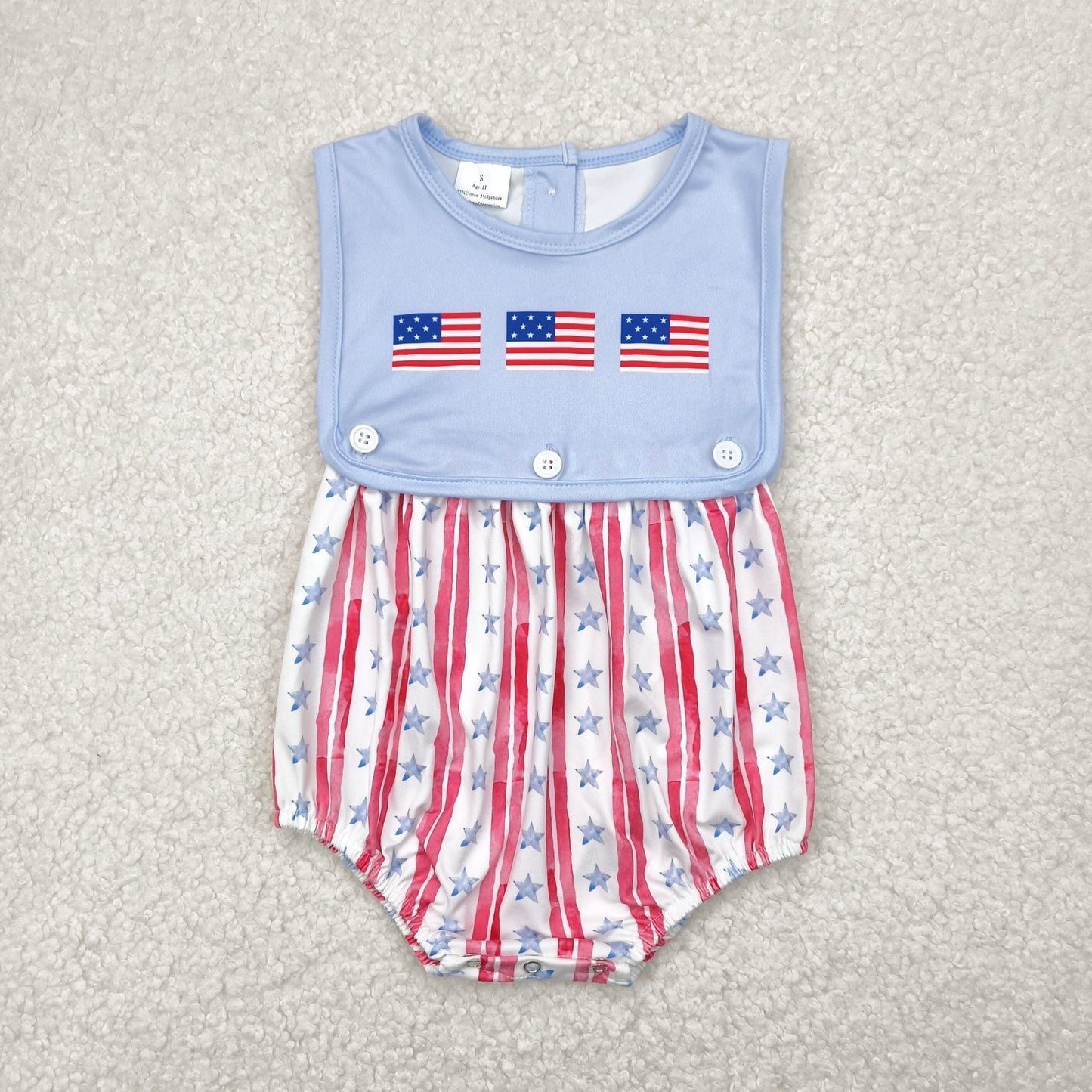 SR3049 4th July western girl summer romper 202505 RTS