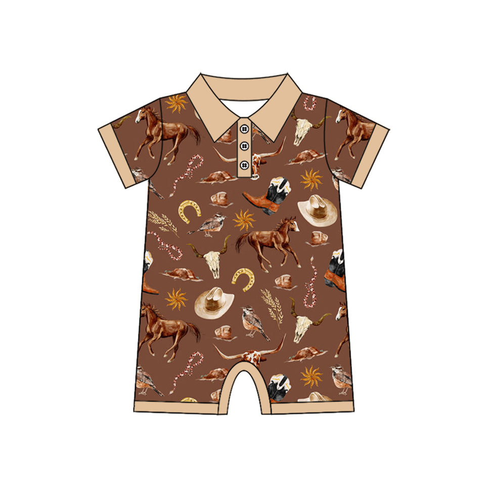 SR3075 western boy summer romper 202504 preorder