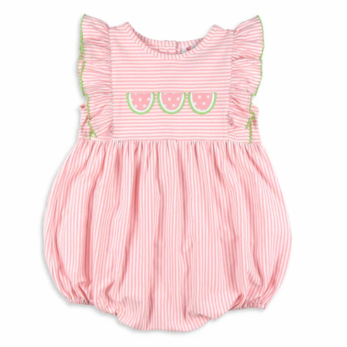 SR3107 watermelon girl bow sibling romper kids summer romper 202505 PREORDER