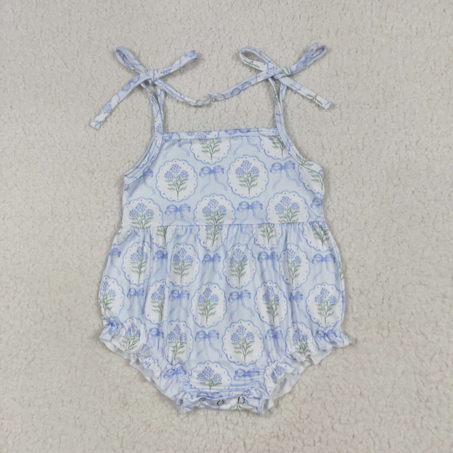 SR3117 flower girl blue romper 202507 RTS
