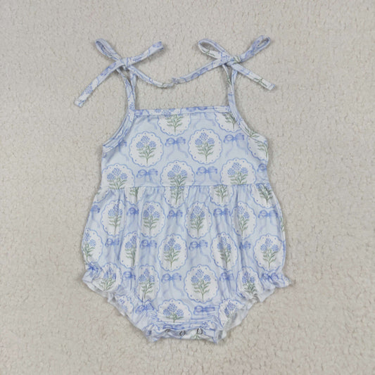 SR3117 flower girl blue romper 202507 RTS