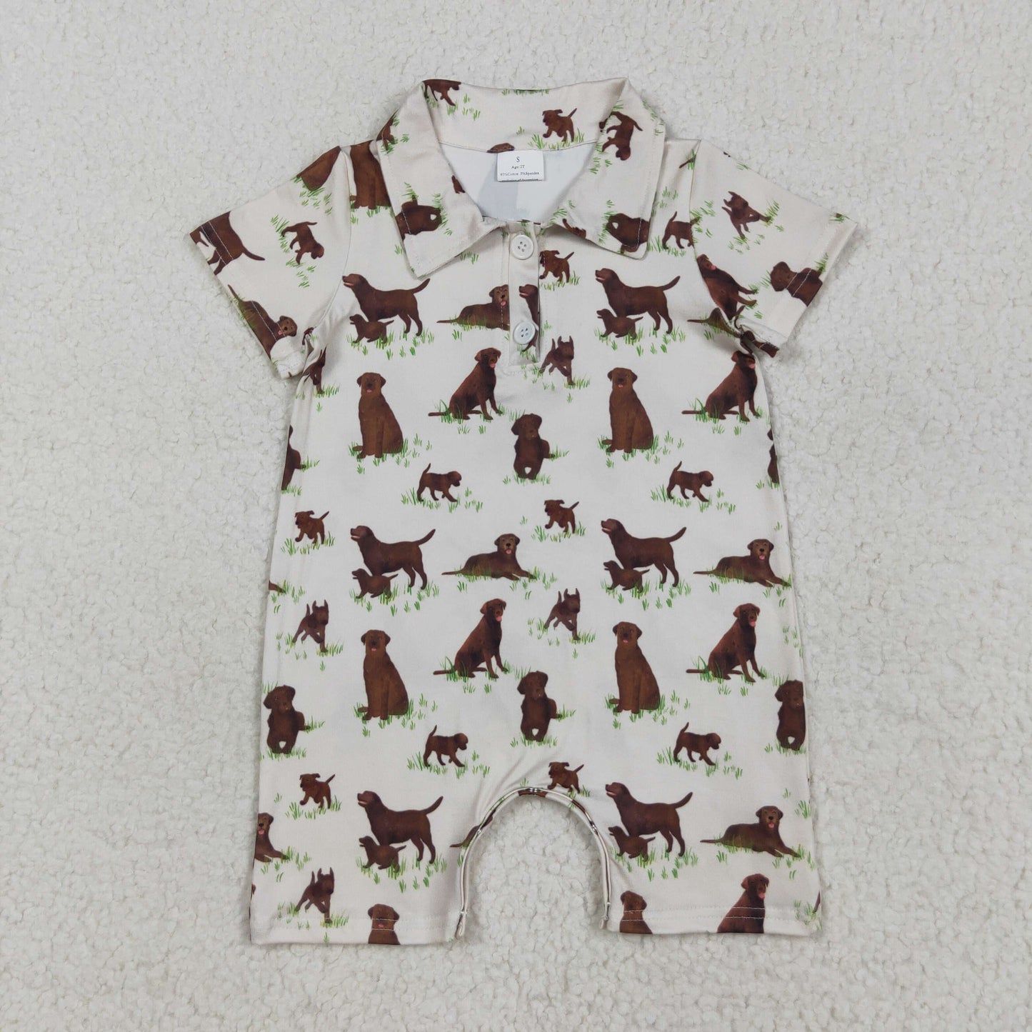 SR3174 hunting dog western girl summer romper 202507 RTS