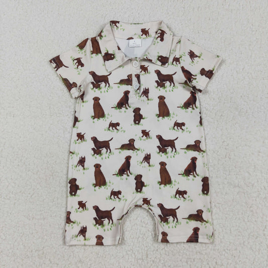 SR3174 hunting dog western girl summer romper 202507 RTS